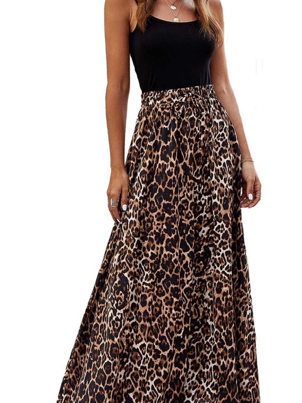 NWOT- Leopard Print Maxi Skirt - Brown Animal Print
